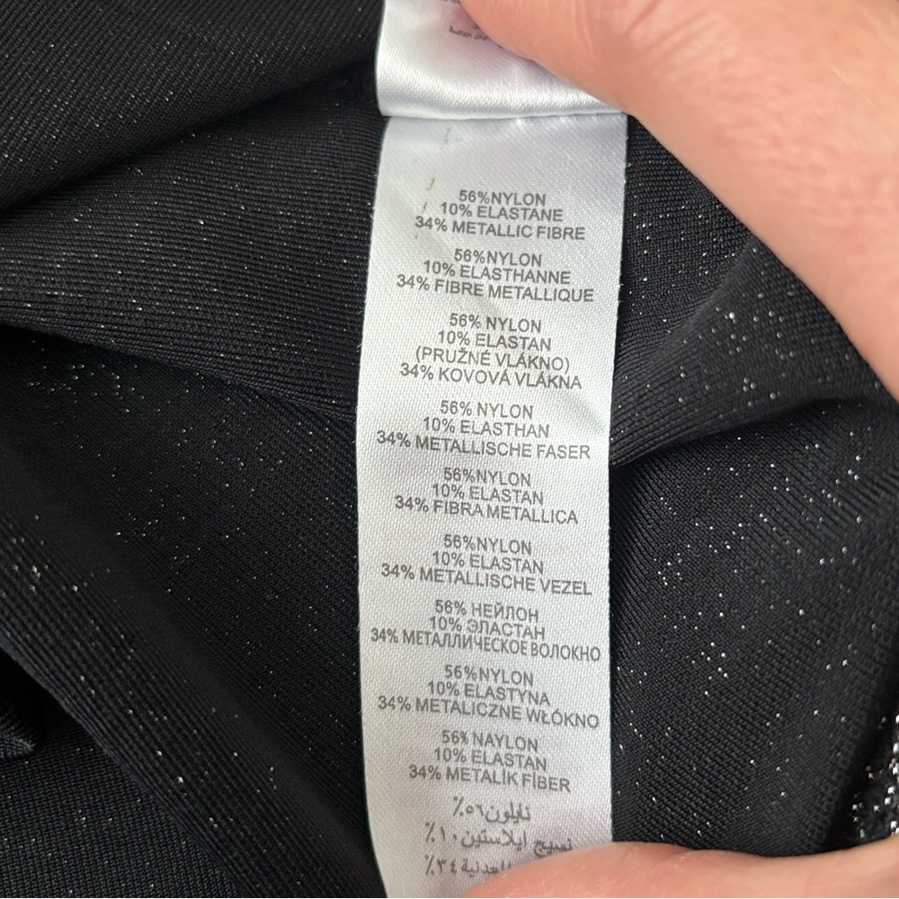 Apricot Metallic Silver Sparkle Wrap Mini Dress - Ruched Bodycon UK 10 (US 6) - Picture 9 of 10